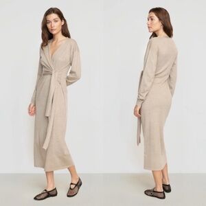 New! Modern Citizen lenese wrap midi dress shiitake knit plus size 28199